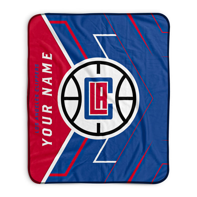 Pixsona Los Angeles Clippers Glow Pixel Fleece Blanket | Personalized | Custom