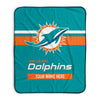 Pixsona Miami Dolphins Stripes Pixel Fleece Blanket | Personalized | Custom