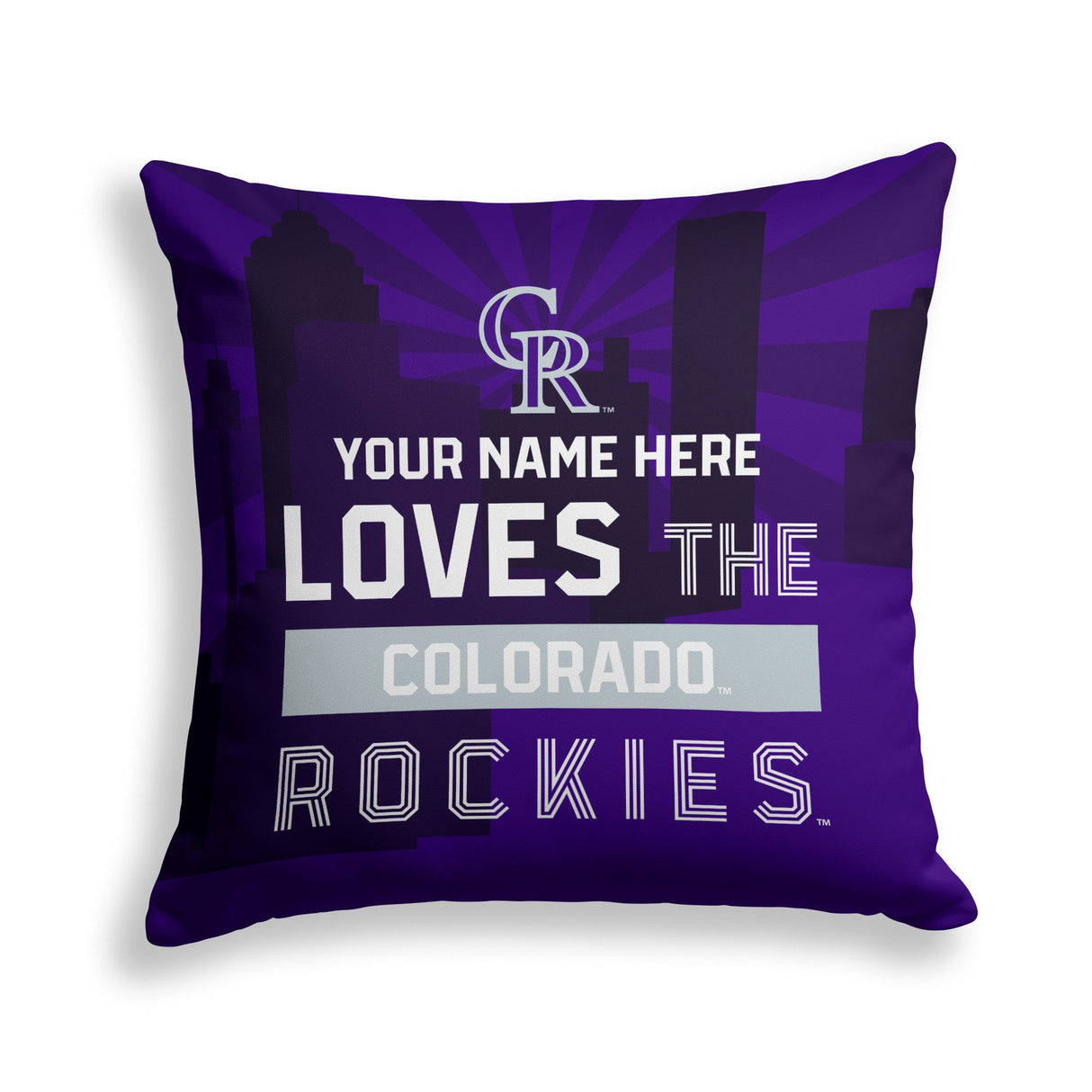 Pixsona Colorado Rockies Skyline Throw Pillow | Personalized | Custom
