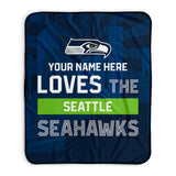 Pixsona Seattle Seahawks Skyline Pixel Fleece Blanket | Personalized | Custom