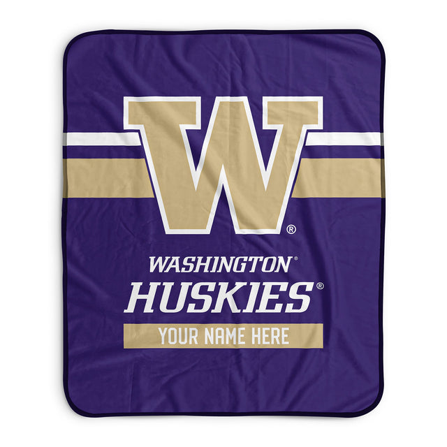 Pixsona Washington Huskies Stripes Pixel Fleece Blanket | Personalized | Custom