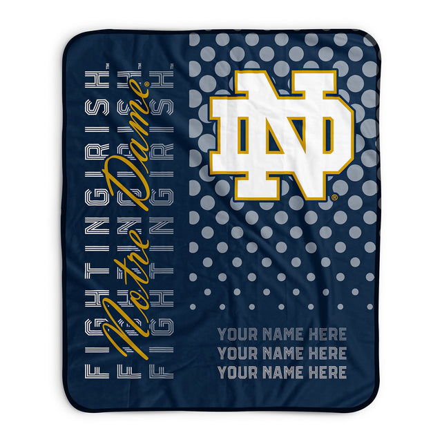 Pixsona Notre Dame Fighting Irish Halftone Pixel Fleece Blanket | Personalized | Custom