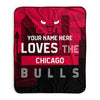 Pixsona Chicago Bulls Skyline Pixel Fleece Blanket | Personalized | Custom
