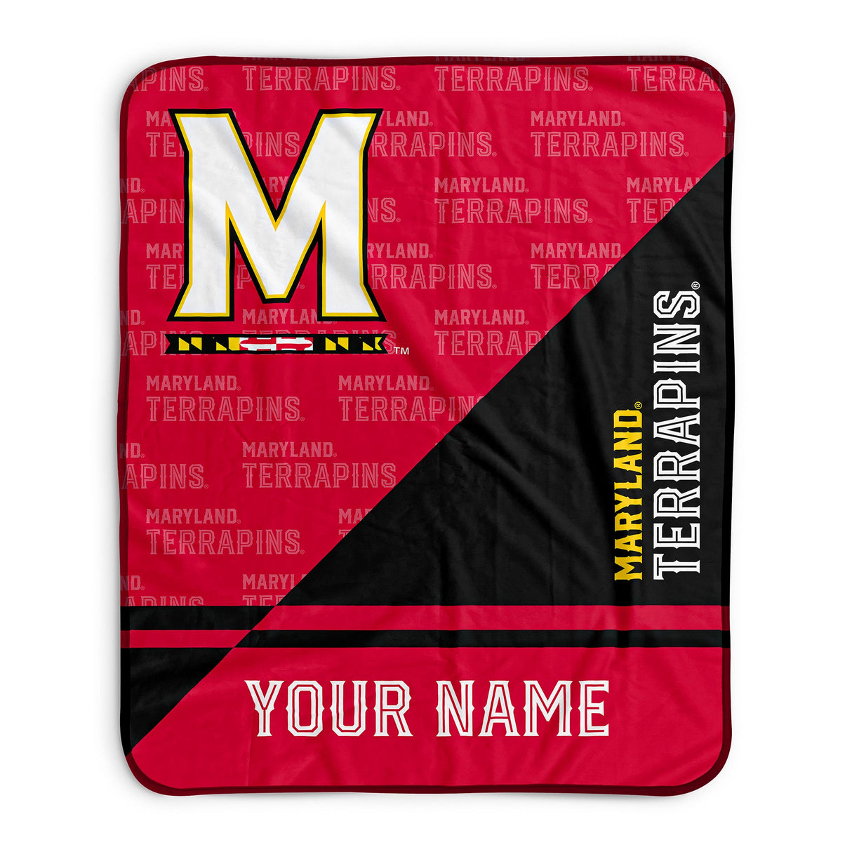 Pixsona Maryland Terrapins Split Pixel Fleece Blanket | Personalized | Custom