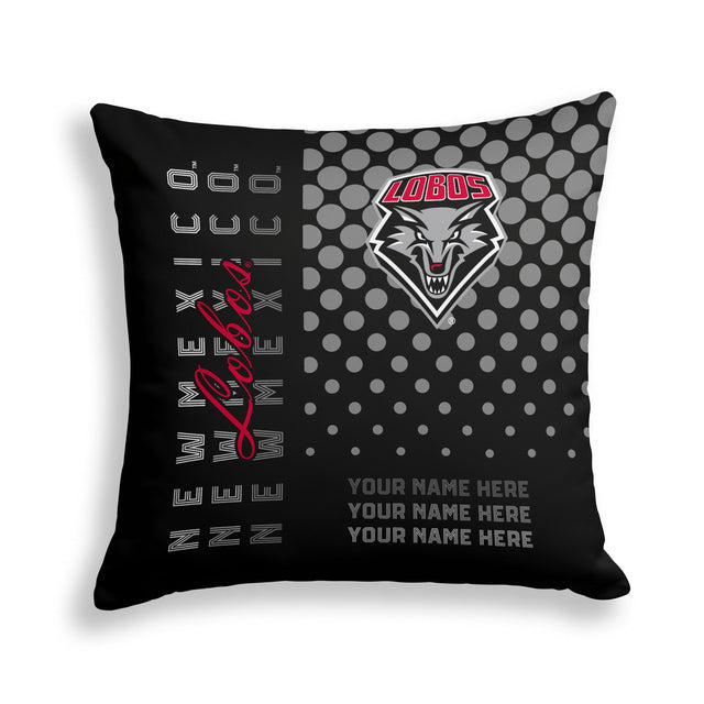 Pixsona New Mexico Lobos Halftone Throw Pillow | Personalized | Custom