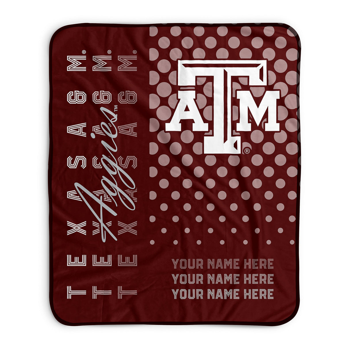 Pixsona Texas A&M Aggies Halftone Pixel Fleece Blanket | Personalized | Custom