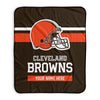 Pixsona Cleveland Browns Stripes Pixel Fleece Blanket | Personalized | Custom