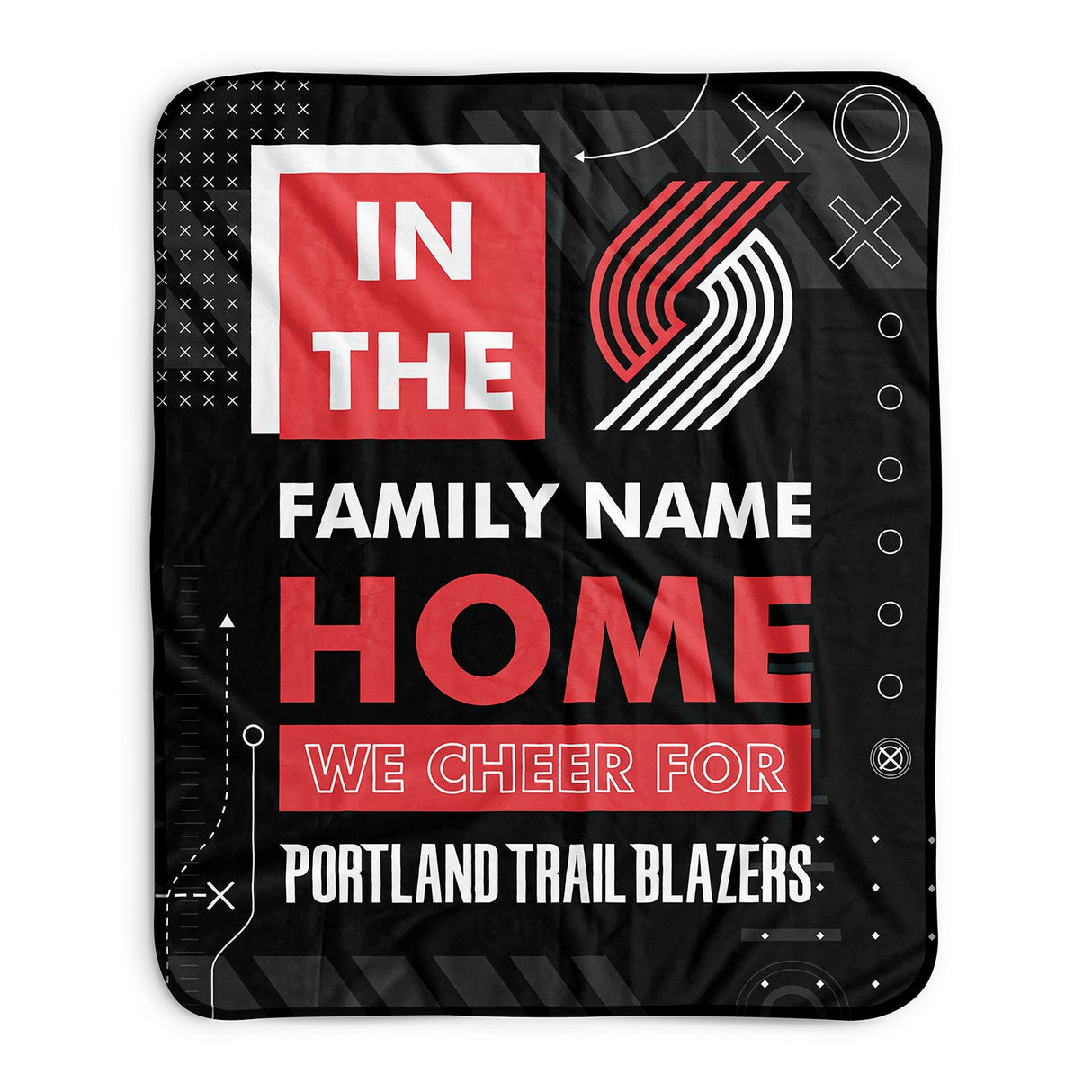 Pixsona Portland Trail Blazers Cheer Pixel Fleece Blanket | Personalized | Custom