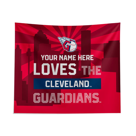 Pixsona Cleveland Guardians Skyline Tapestry | Personalized | Custom