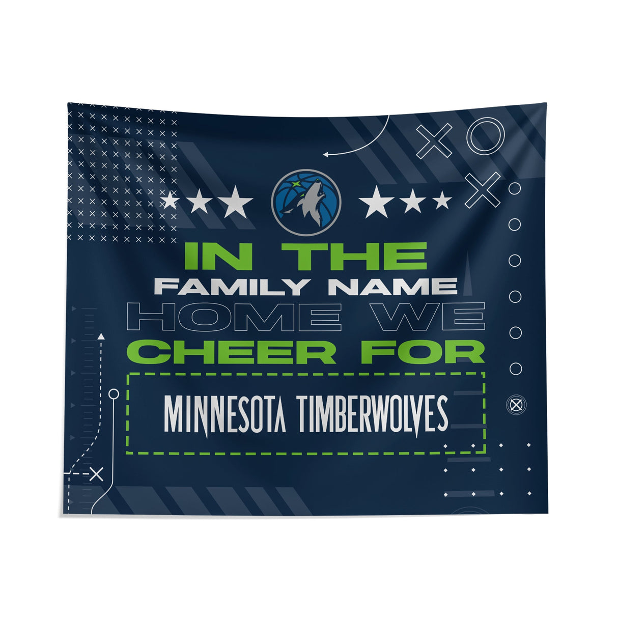 Pixsona Minnesota Timberwolves Cheer Tapestry | Personalized | Custom