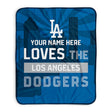 Pixsona Los Angeles Dodgers Skyline Pixel Fleece Blanket | Personalized | Custom
