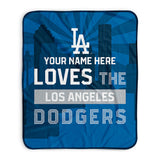 Pixsona Los Angeles Dodgers Skyline Pixel Fleece Blanket | Personalized | Custom