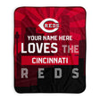 Pixsona Cincinnati Reds Skyline Pixel Fleece Blanket | Personalized | Custom