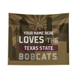 Pixsona Texas State Bobcats Skyline Tapestry | Personalized | Custom