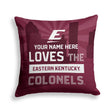 Pixsona Eastern Kentucky Colonels Skyline Throw Pillow | Personalized | Custom
