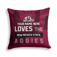 Pixsona New Mexico State Aggies Skyline Throw Pillow | Personalized | Custom