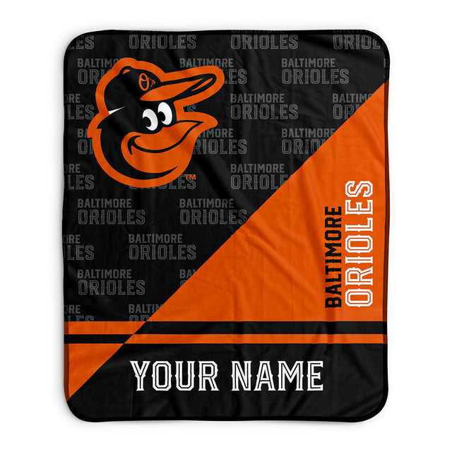 Pixsona Baltimore Orioles Split Pixel Fleece Blanket | Personalized | Custom