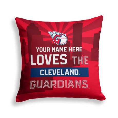 Pixsona Cleveland Guardians Skyline Throw Pillow | Personalized | Custom