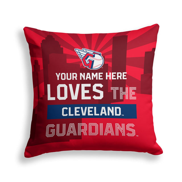 Pixsona Cleveland Guardians Skyline Throw Pillow | Personalized | Custom