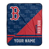 Pixsona Boston Red Sox Split Pixel Fleece Blanket | Personalized | Custom