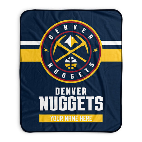 Pixsona Denver Nuggets Stripes Pixel Fleece Blanket | Personalized | Custom