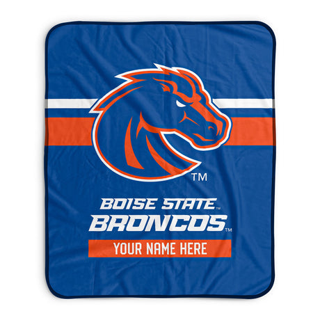 Pixsona Boise State Broncos Stripes Pixel Fleece Blanket | Personalized | Custom
