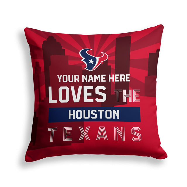 Pixsona Houston Texans Skyline Throw Pillow | Personalized | Custom