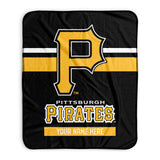 Pixsona Pittsburgh Pirates Stripes Pixel Fleece Blanket | Personalized | Custom