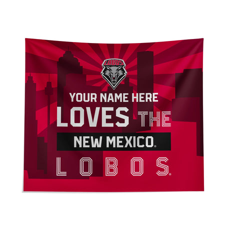 Pixsona New Mexico Lobos Skyline Tapestry | Personalized | Custom