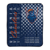 Pixsona Virginia Cavaliers Halftone Pixel Fleece Blanket | Personalized | Custom