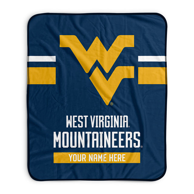 Pixsona West Virginia Mountaineers Stripes Pixel Fleece Blanket | Personalized | Custom