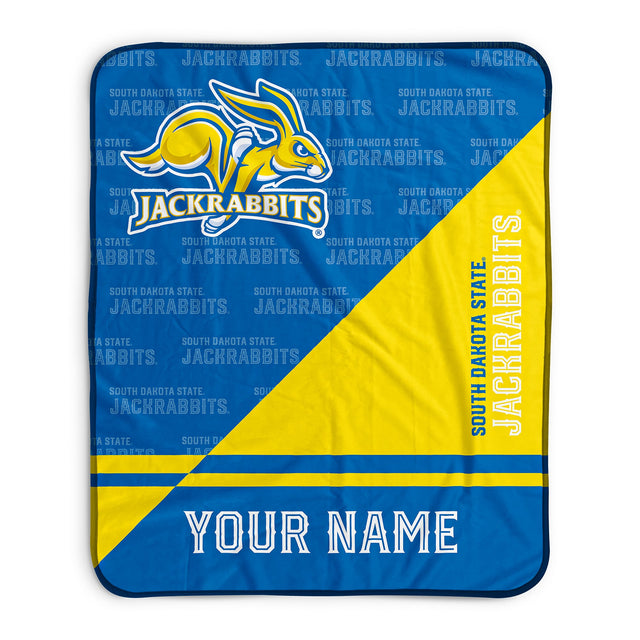 Pixsona South Dakota State Jackrabbits Split Pixel Fleece Blanket | Personalized | Custom