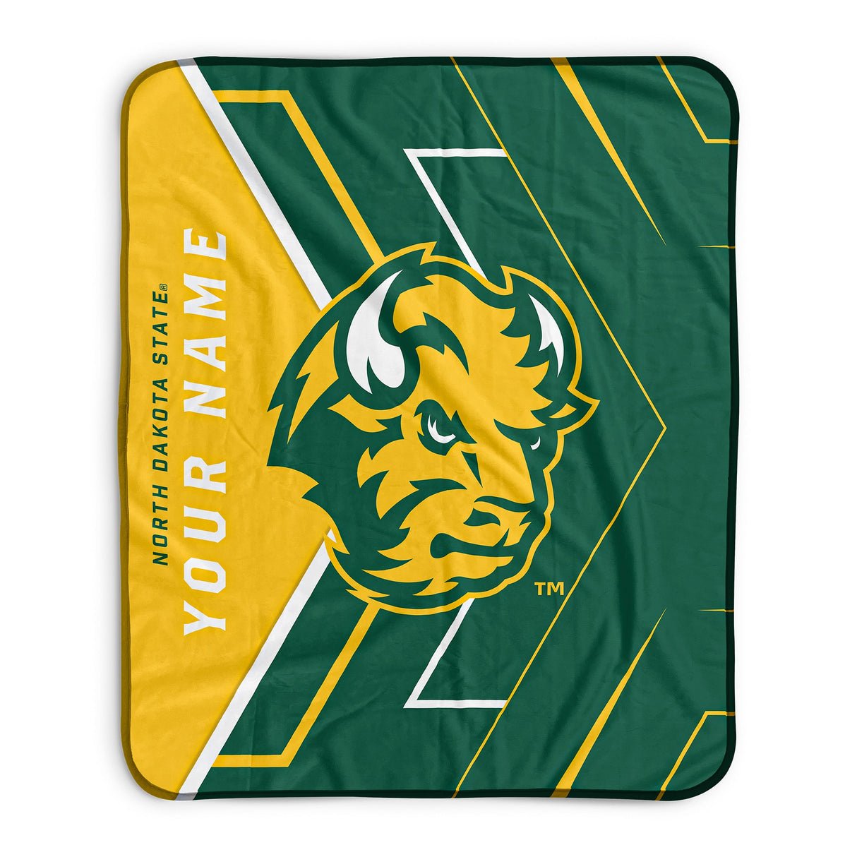 Pixsona NDSU Bison Glow Pixel Fleece Blanket | Personalized | Custom