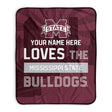 Pixsona Mississippi State Bulldogs Skyline Pixel Fleece Blanket | Personalized | Custom