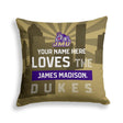 Pixsona James Madison Dukes Skyline Throw Pillow | Personalized | Custom