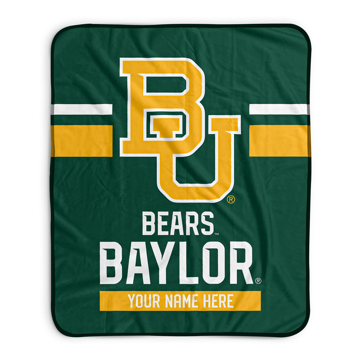 Pixsona Baylor Bears Stripes Pixel Fleece Blanket | Personalized | Custom