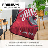Pixsona Ohio State Arrows Pixel Fleece Blanket | Personalized | Custom