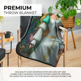 Pixsona Swan Princess Forest Pixel Fleece Blanket