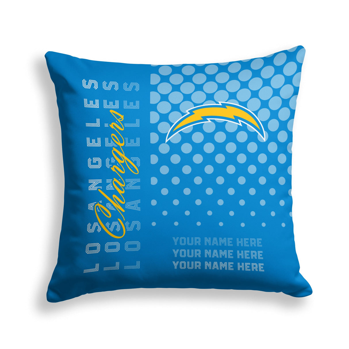 Pixsona Los Angeles Chargers Halftone Throw Pillow | Personalized | Custom