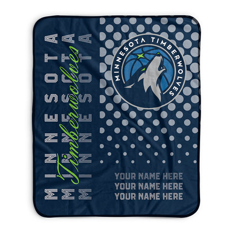 Pixsona Minnesota Timberwolves Halftone Pixel Fleece Blanket | Personalized | Custom
