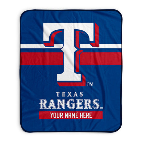 Pixsona Texas Rangers Stripes Pixel Fleece Blanket | Personalized | Custom