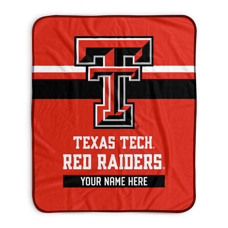 Pixsona Texas Tech Red Raiders Stripes Pixel Fleece Blanket | Personalized | Custom