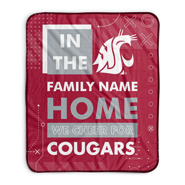 Pixsona Washington State Cougars Cheer Pixel Fleece Blanket | Personalized | Custom