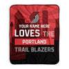 Pixsona Portland Trail Blazers Skyline Pixel Fleece Blanket | Personalized | Custom