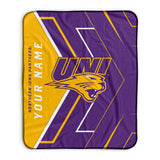 Pixsona Northern Iowa Panthers Glow Pixel Fleece Blanket | Personalized | Custom