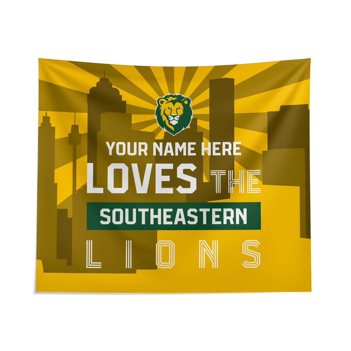 Pixsona Southeastern Louisiana Lions Skyline Tapestry | Personalized | Custom