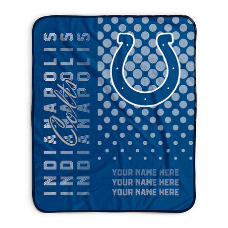 Pixsona Indianapolis Colts Halftone Pixel Fleece Blanket | Personalized | Custom