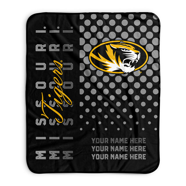 Pixsona Missouri Tigers Halftone Pixel Fleece Blanket | Personalized | Custom