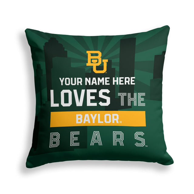 Pixsona Baylor Bears Skyline Throw Pillow | Personalized | Custom