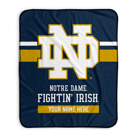 Pixsona Notre Dame Fighting Irish Stripes Pixel Fleece Blanket | Personalized | Custom